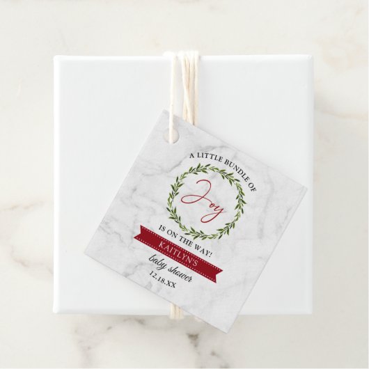 Kleine bundel met vrolijk kerstBaby shower Bedankjes Labels (In situ)