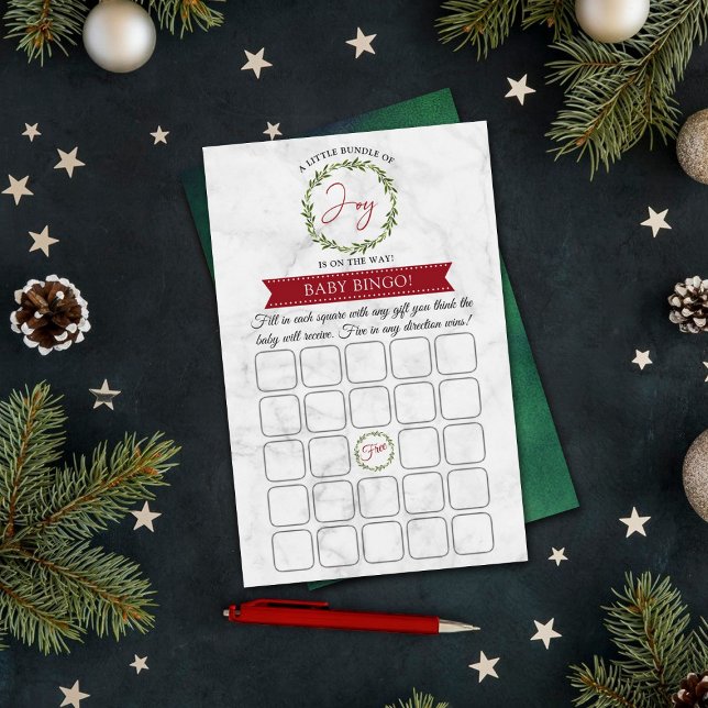Kleine bundel met vrolijk kerstBaby shower Bingo (Creator heeft geüpload)