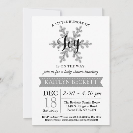 Kleine bundel met vrolijk kerstBaby shower Kaart (Voorkant)