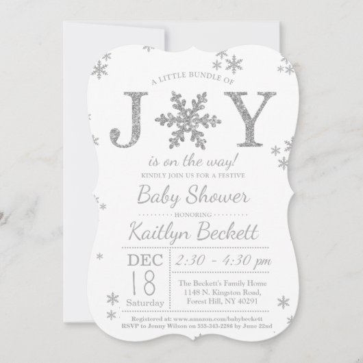 Kleine bundel met vrolijk kerstBaby shower Kaart (Voorkant)