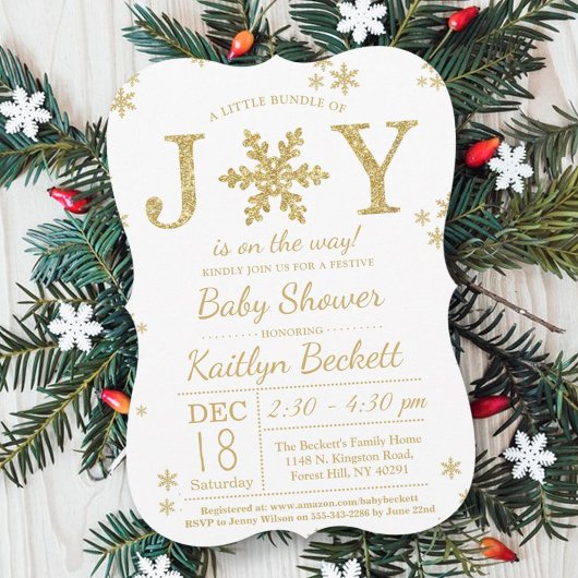 Kleine bundel met vrolijk kerstBaby shower Kaart