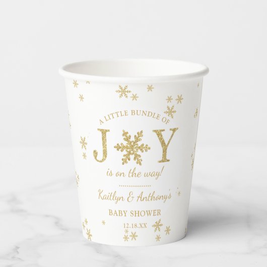 Kleine bundel met vrolijk kerstBaby shower Papieren Bekers (Achterkant)