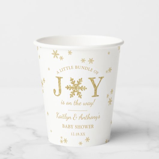 Kleine bundel met vrolijk kerstBaby shower Papieren Bekers (Voorkant)