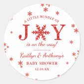 Kleine bundel met vrolijk kerstBaby shower Ronde Sticker (Voorkant)