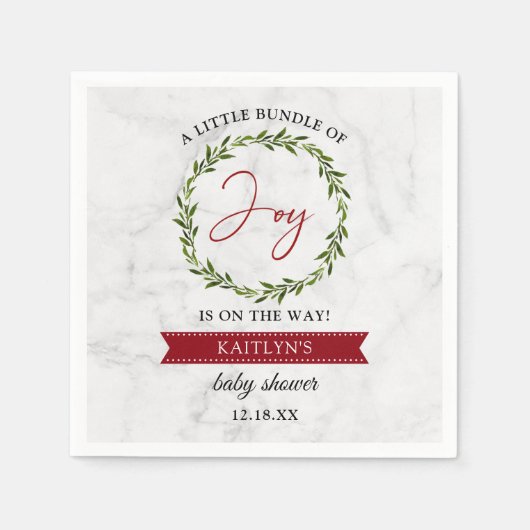 Kleine bundel met vrolijk kerstBaby shower Servet (Voorkant)