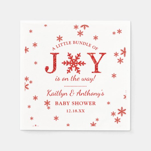 Kleine bundel met vrolijk kerstBaby shower Servet (Voorkant)