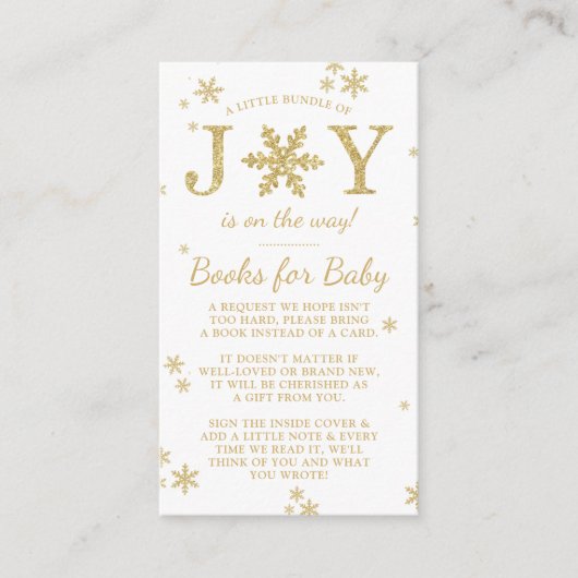 Kleine bundel met vrolijk kerstboek Baby shower Informatiekaartje (Voorkant)