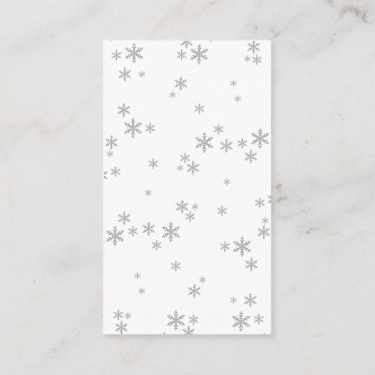 Kleine bundel met vrolijk kerstcadeautje Baby show Informatiekaartje (Achterkant)