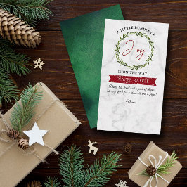 Kleine bundel met vrolijk kerstcadeautje Baby show Informatiekaartje