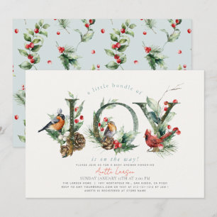 Kleine bundel van Joy Birds Boy Baby shower Kaart