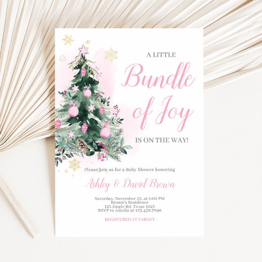Kleine bundel van Joy Christmas Baby shower Kaart