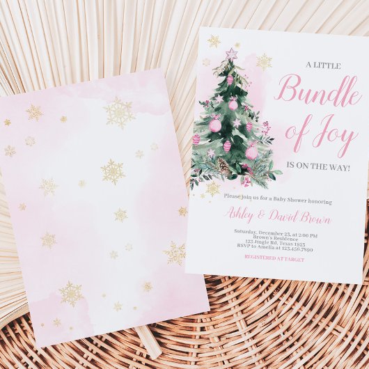 Kleine bundel van Joy Christmas Baby shower Kaart