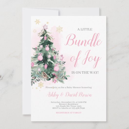 Kleine bundel van Joy Christmas Baby shower Kaart (Voorkant)