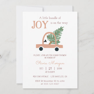 Kleine bundel van Joy Christmas Car Baby shower Kaart
