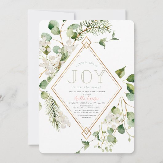 Kleine bundel van Joy Eucalyptus Baby shower Kaart (Voorkant)