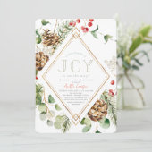 Kleine bundel van Joy Pine Cones Bloemen Baby show Kaart (Staand voorkant)