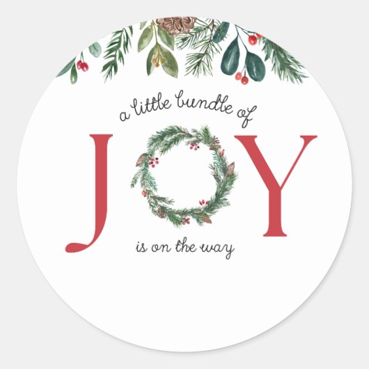 Kleine bundel van vreugde baby shower stickers (Voorkant)