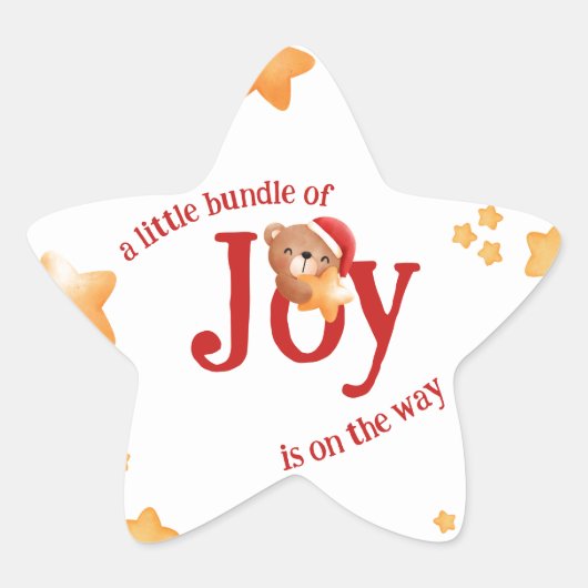 Kleine bundel van vreugde Beer Ster Sticker (Voorkant)