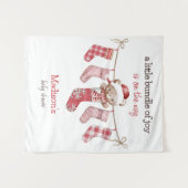 Kleine bundel van vreugde Winter Teddy Bear Wandkleed (Voorkant (horizontaal))