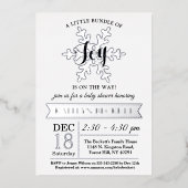 Kleine bundel vrolijk kerstBaby shower echt Folie Uitnodiging (Voorkant)