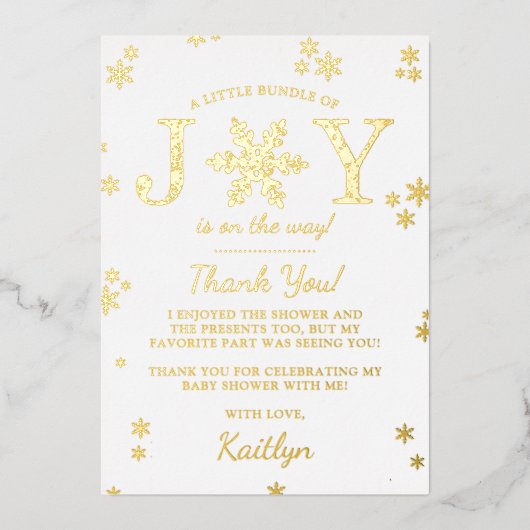 Kleine bundel vrolijk kerstBaby shower echt Folie Uitnodiging (Voorkant)