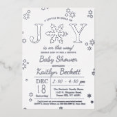 Kleine bundel vrolijk kerstBaby shower echt Folie Uitnodiging (Voorkant)