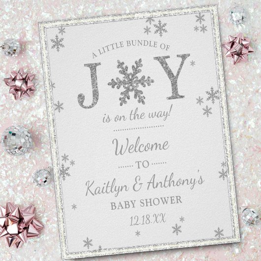 Kleine bundel vrolijk kerstfeest Baby shower welko Poster