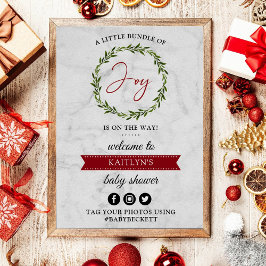 Kleine bundel vrolijk kerstfeest Baby shower welko Poster