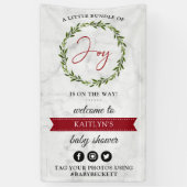 Kleine bundel vrolijk kerstfeest Baby shower welko Spandoek (Verticaal)