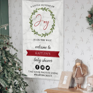 Kleine bundel vrolijk kerstfeest Baby shower welko Spandoek