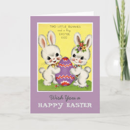 Kleine Bunnies en paaseieren Wenskaart Feestdagen Kaart