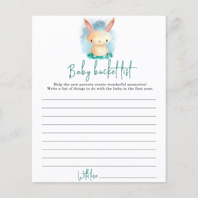Kleine Bunny Baby bucket-lijst (Voorkant)
