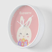 Kleine Bunny Cartoon en bloemen voor meisjes roze (Hoek)