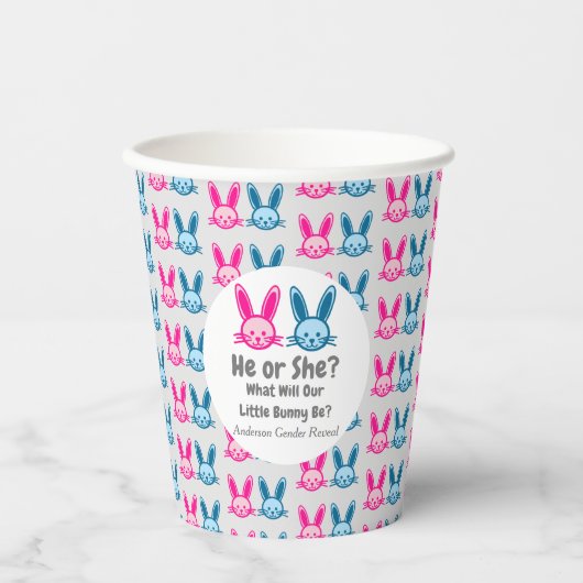 Kleine Bunny Gender onthullen papieren bekertjes Papieren Bekers (Voorkant)