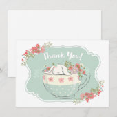 Kleine Bunny in een Teacup Hartelijk dank Bedankkaart (Voorkant / Achterkant)