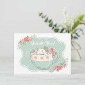 Kleine Bunny in een Teacup Hartelijk dank Bedankkaart (Staand voorkant)