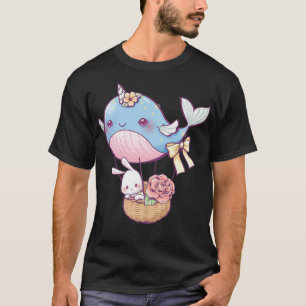 Kleine bunny in een walvisballon t-shirt