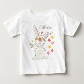 Kleine bunny met bloemen gepersonaliseerd meisje (Voorkant)