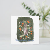 Kleine bunny met bloemen illustratie (Staand voorkant)