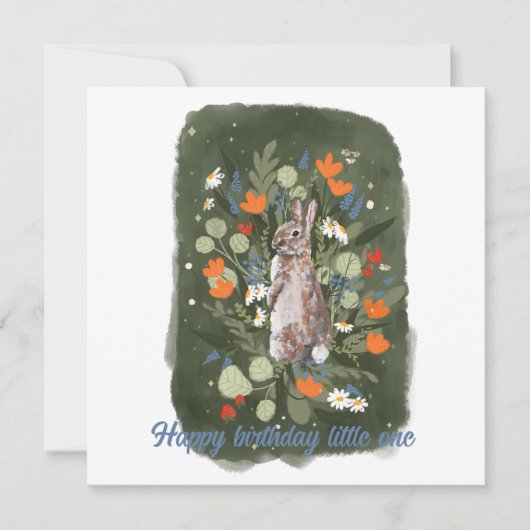 Kleine bunny met bloemen illustratie (Voorkant)