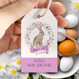 Kleine Bunny Rabbit in Cute Flowers Dank je Cadeaulabel