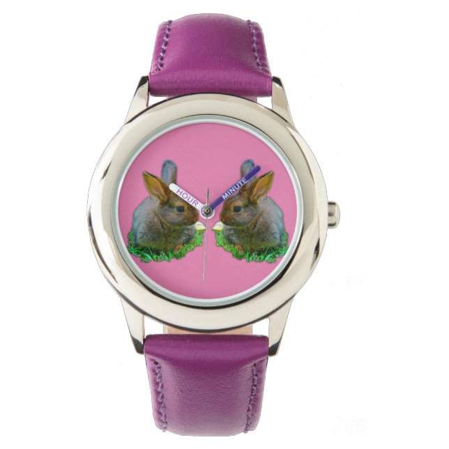 Kleine Bunny - schattige kinderen Horloge (Voorkant)