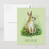 kleine bunny waterverf briefkaart (Voorkant / Achterkant)