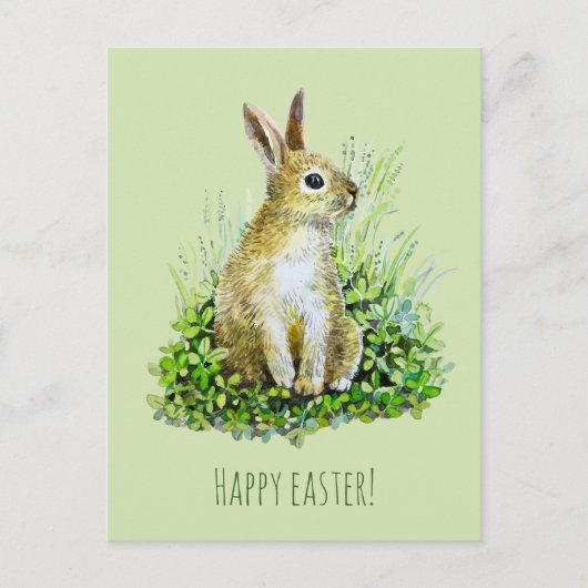 kleine bunny waterverf briefkaart (Voorkant)