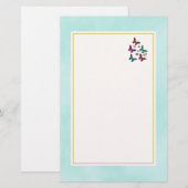  kleine Butterflies Briefpapier (Voorkant / Achterkant)