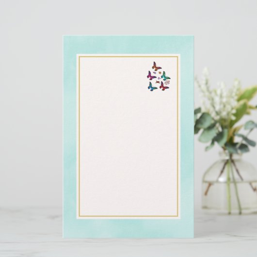  kleine Butterflies Briefpapier (Staand voorkant)