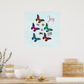  kleine Butterflies Joy Poster (Keuken)