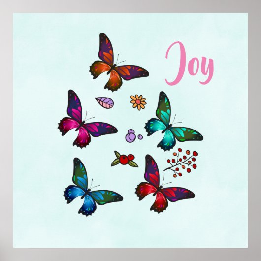  kleine Butterflies Joy Poster (Voorkant)