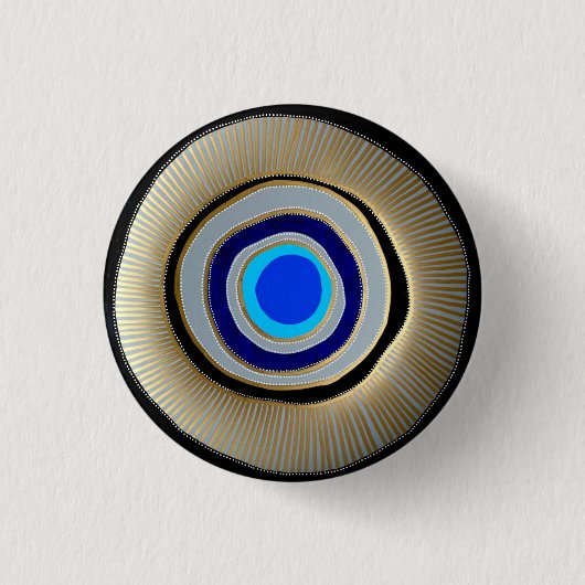 Kleine Button/ Grieks boze oog Ronde Button 3,2 Cm (Voorkant)