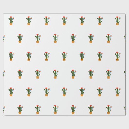 Kleine cactus cadeaupapier (Vlak)